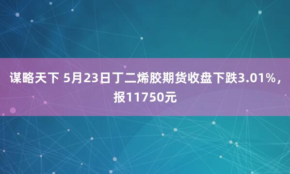 谋略天下 5月23日丁二烯胶期货收盘下跌3.01%，报11750元